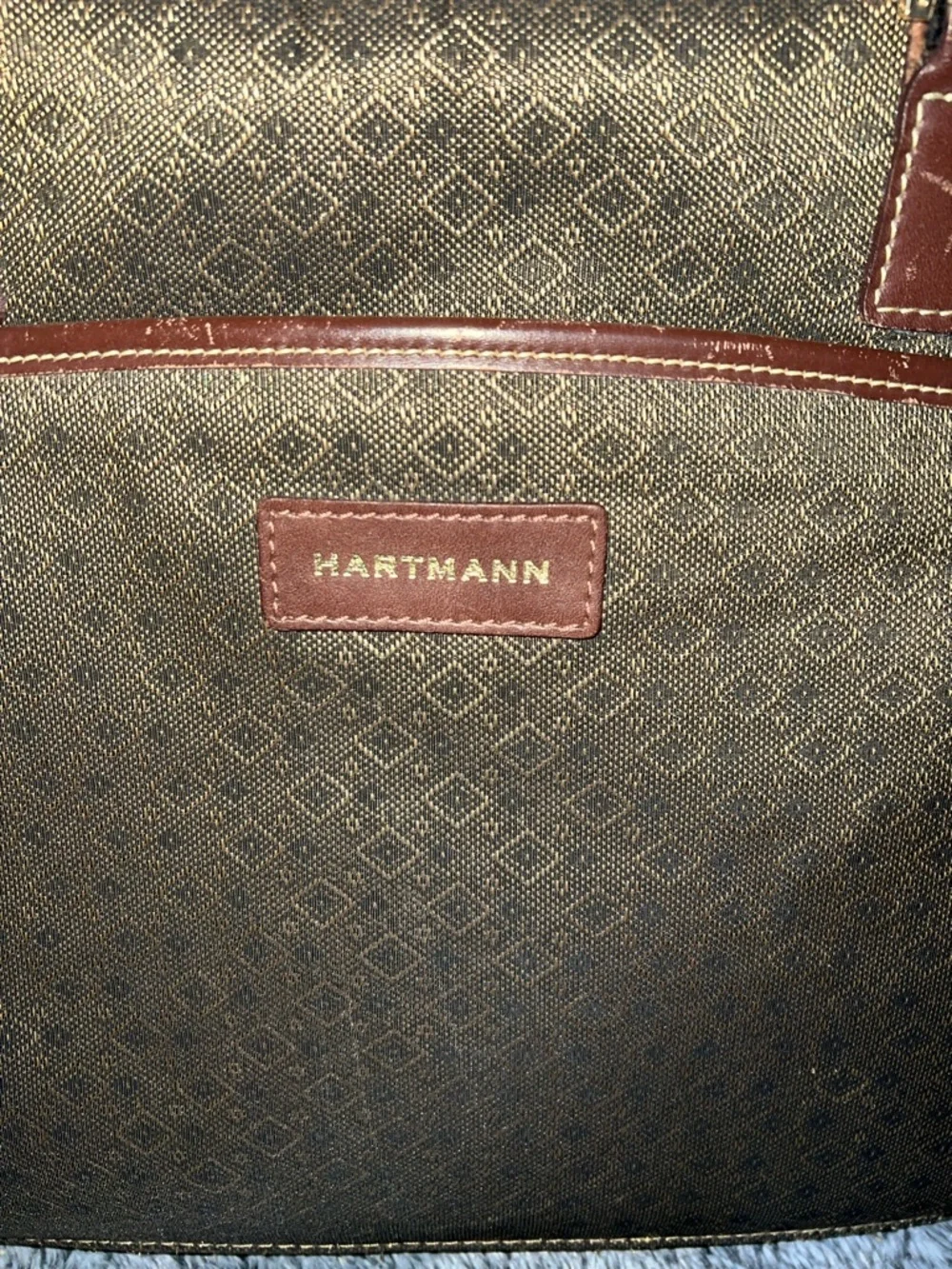Vintage Hartmann Wings Diamond Jacquard Standing Duffle Weekender Tote Carry On